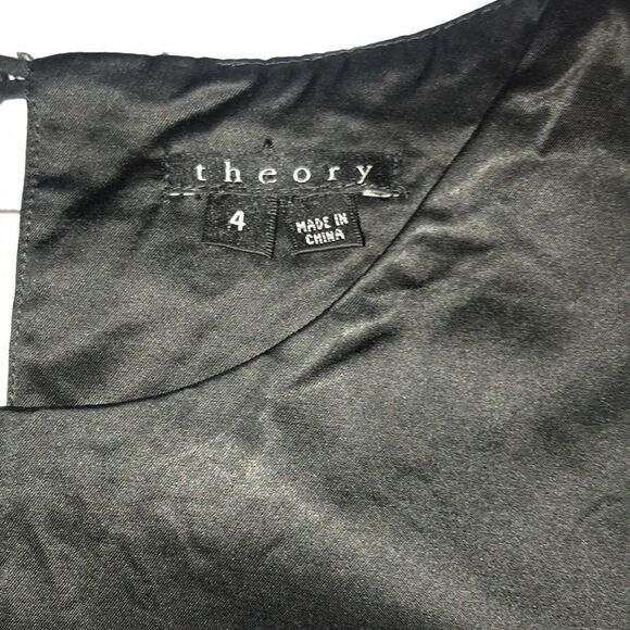 Theory Maryanka Black Shift Dress Cap Sleeves - Picture 4 of 8